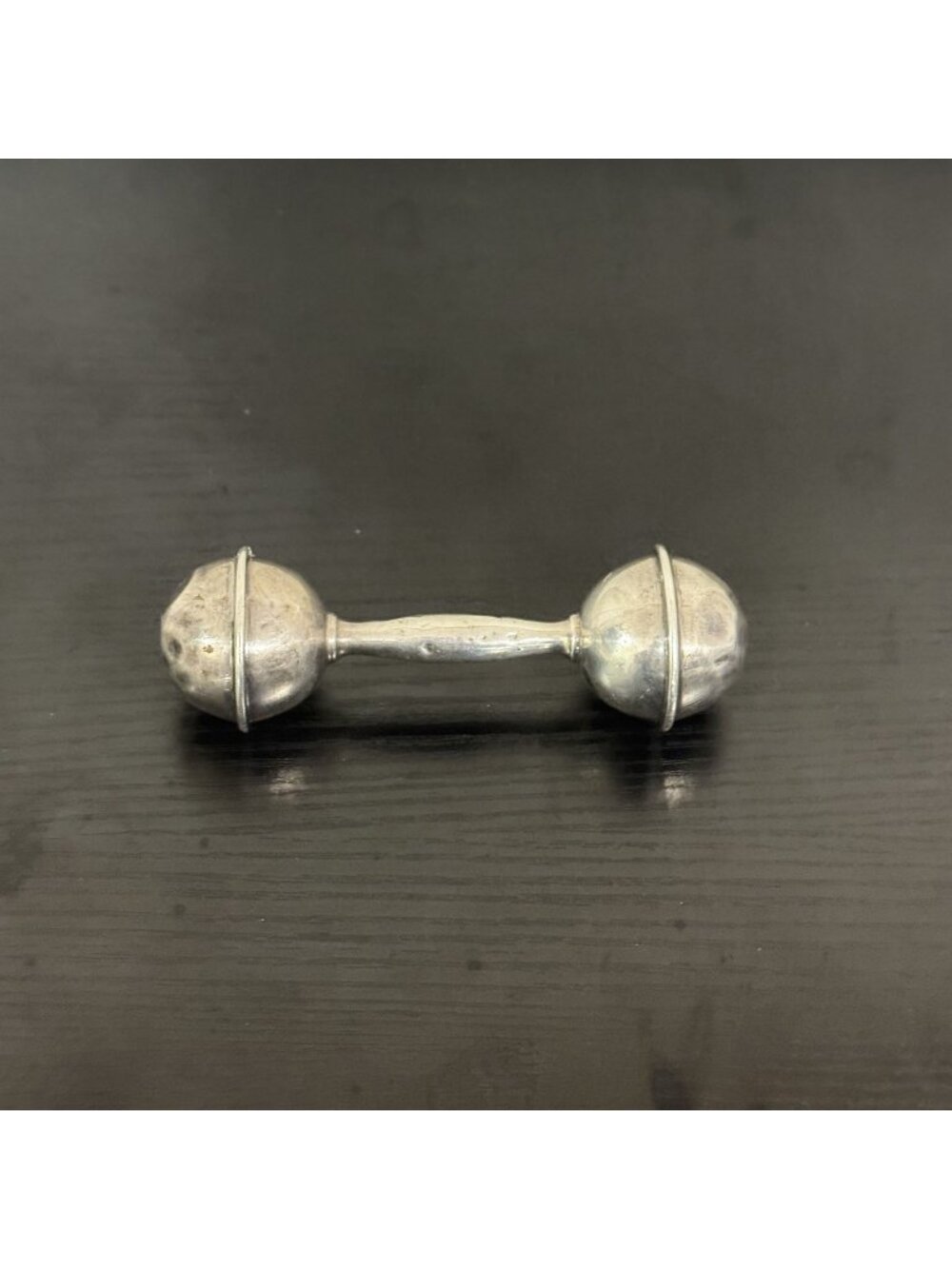 Vintage Tiffany & Co Sterling Silver Baby Rattle Dumbbell Toy 4.5 in